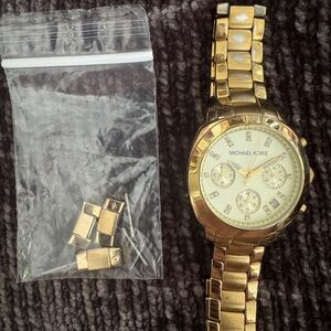 Michael Kors Gold Color Watch w/ Crystal